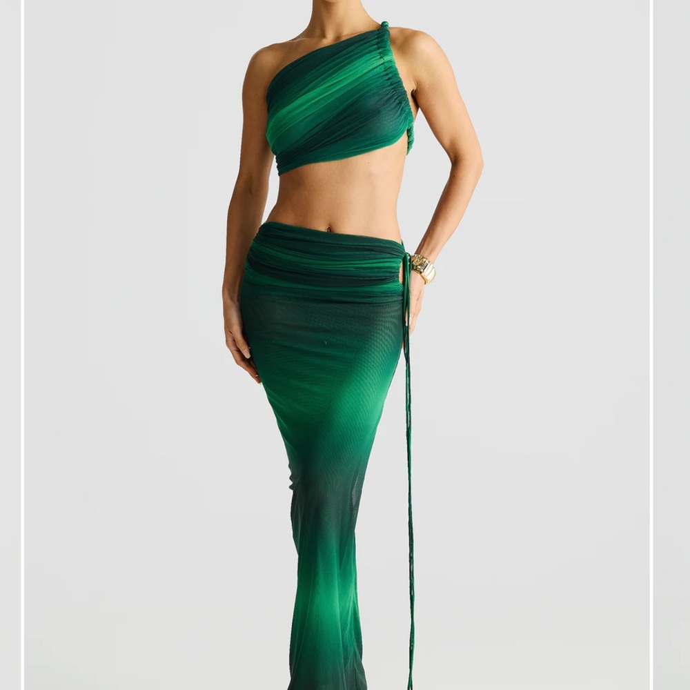 MELANI THE LABEL 2 piece set (emerald ombré) ZENAYA skirt and LICIA top
